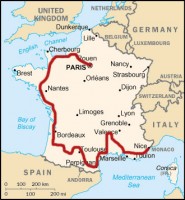 Francijas ceļojuma maršruts